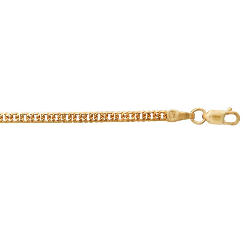 9ct Yellow Gold Diamond Cut Curb Chain Necklace 55cm Necklaces Bevilles 