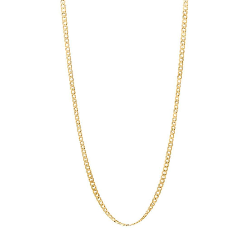 9ct Yellow Gold Diamond Cut Curb Chain Necklace 46cm Necklaces Bevilles 