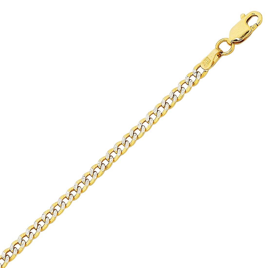 9ct Yellow Gold Diamond Cut Curb Chain Necklace 45cm Necklaces Bevilles 