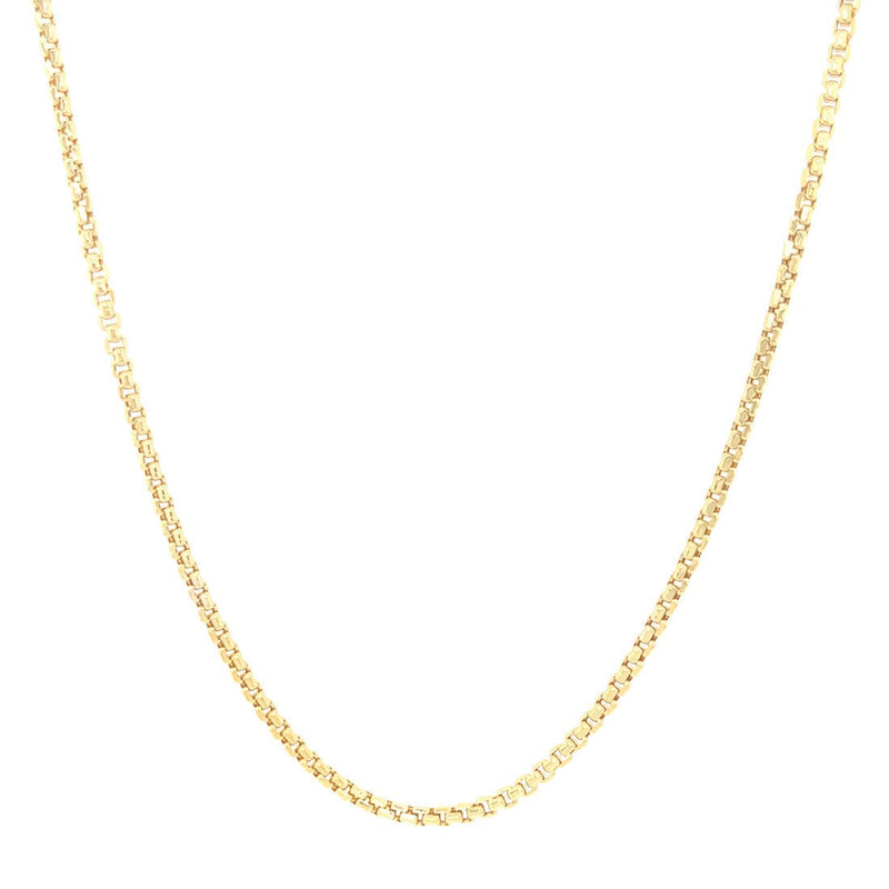 9ct Yellow Gold Round Box Chain Necklace 45cm Necklaces Bevilles 