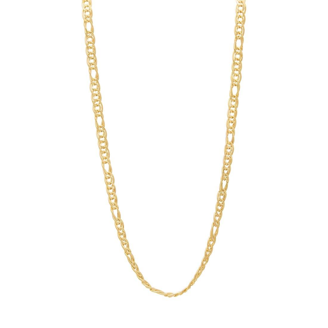 9ct Yellow Gold Fancy Double 1/3 Figaro Chain Necklace 45cm Necklaces Bevilles 