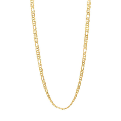 9ct Yellow Gold Fancy Double 1/3 Figaro Chain Necklace 50cm Necklaces Bevilles 