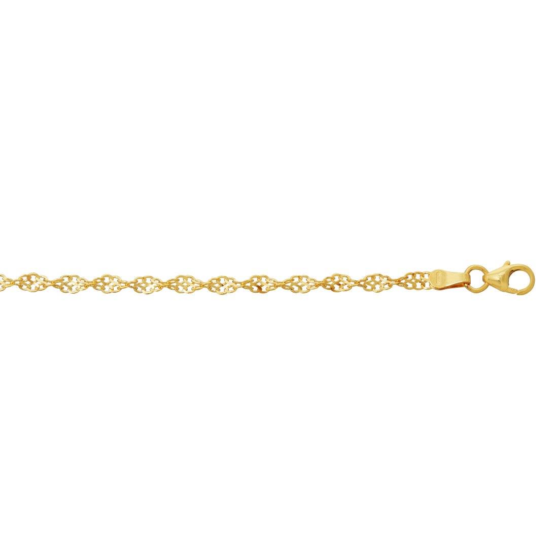 9ct Yellow Gold Fancy Singapore Chain Necklace 45cm Necklaces Bevilles 
