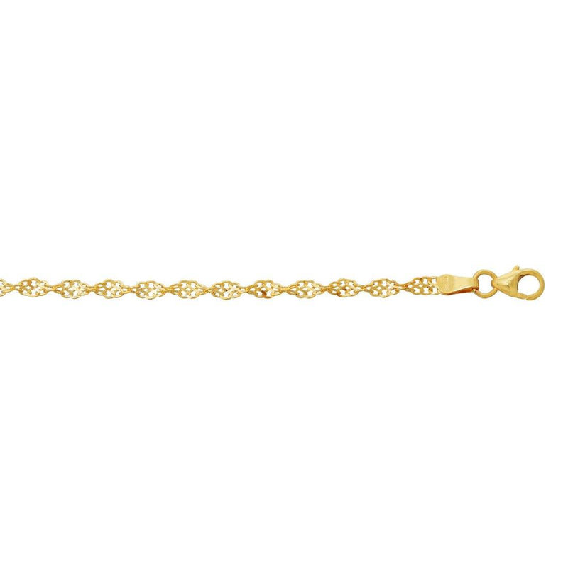 9ct Yellow Gold Fancy Singapore Bracelet 19cm Necklaces Bevilles 