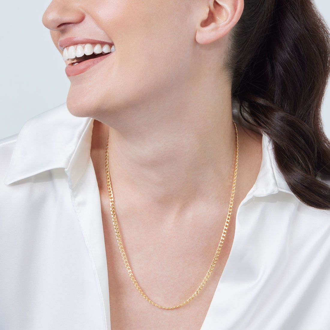 9ct Yellow Gold 50cm Open Curb Necklace Necklaces Bevilles 