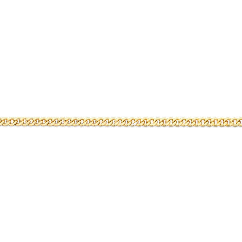 9ct Yellow Gold Round Curb Chain Necklace 45cm Necklaces Bevilles 