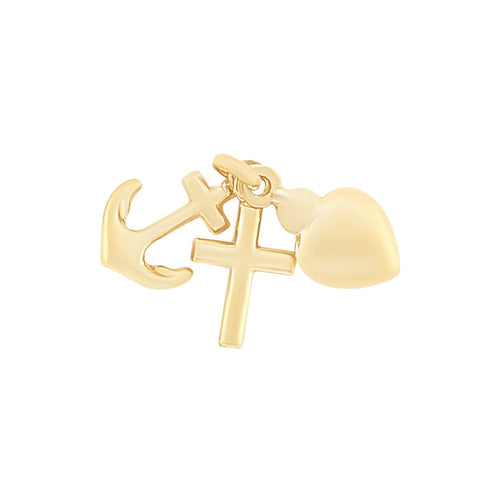 9ct Yellow Gold Charm Faith Hope Charity Necklaces Bevilles 