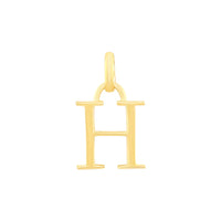 9ct Yellow Gold Block Initial Necklaces Bevilles H 