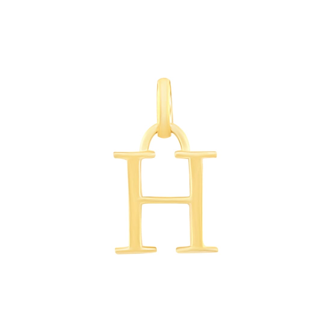 9ct Yellow Gold Block Initial Necklaces Bevilles H 