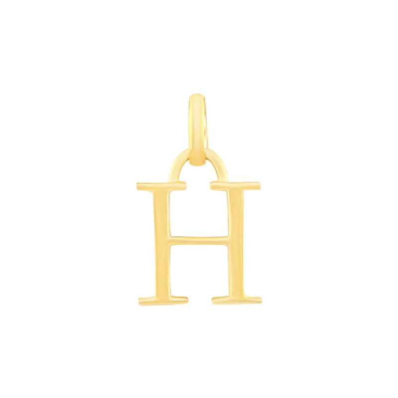 9ct Yellow Gold Block Initial Necklaces Bevilles H 