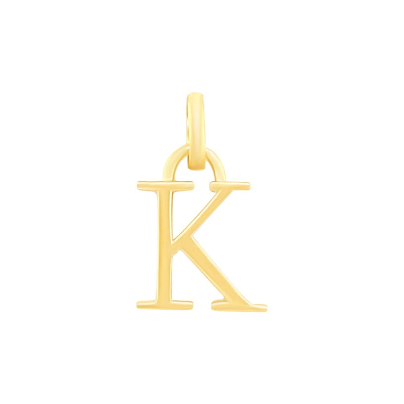 9ct Yellow Gold Block Initial Necklaces Bevilles K 