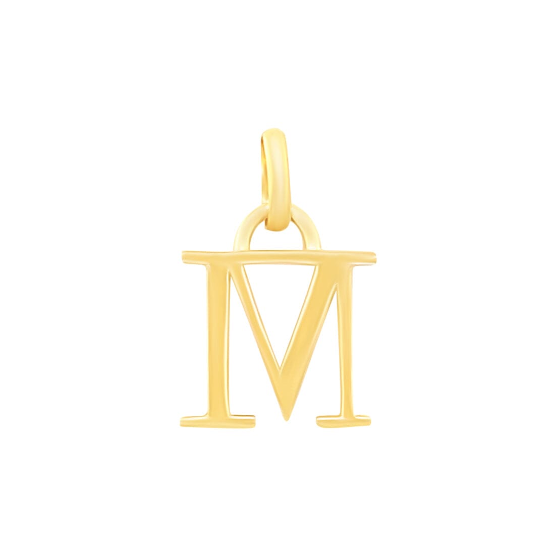 9ct Yellow Gold Block Initial Necklaces Bevilles M 