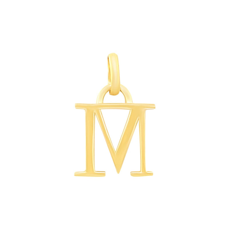 9ct Yellow Gold Block Initial Necklaces Bevilles M 