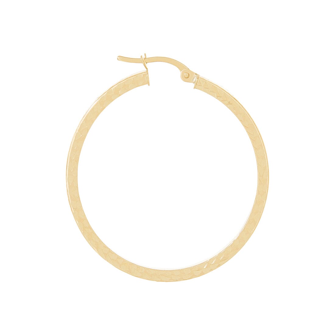 9ct Yellow Gold Diamond Cut Hoop Earrings 15mm Earrings Bevilles 