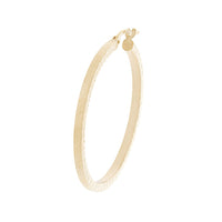 9ct Yellow Gold Diamond Cut Hoop Earrings 30mm Earrings Bevilles 