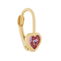 9ct Yellow Gold Hoop Earrings with Pink Cubic Zircona Earrings Bevilles 