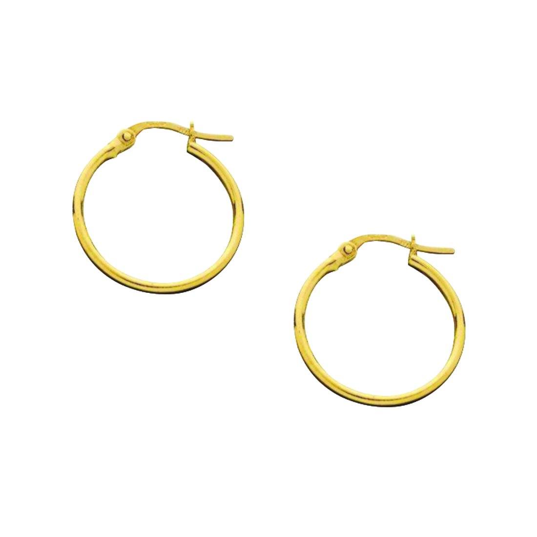 9ct Yellow Gold 10mm Hoop Earrings Earrings Bevilles 
