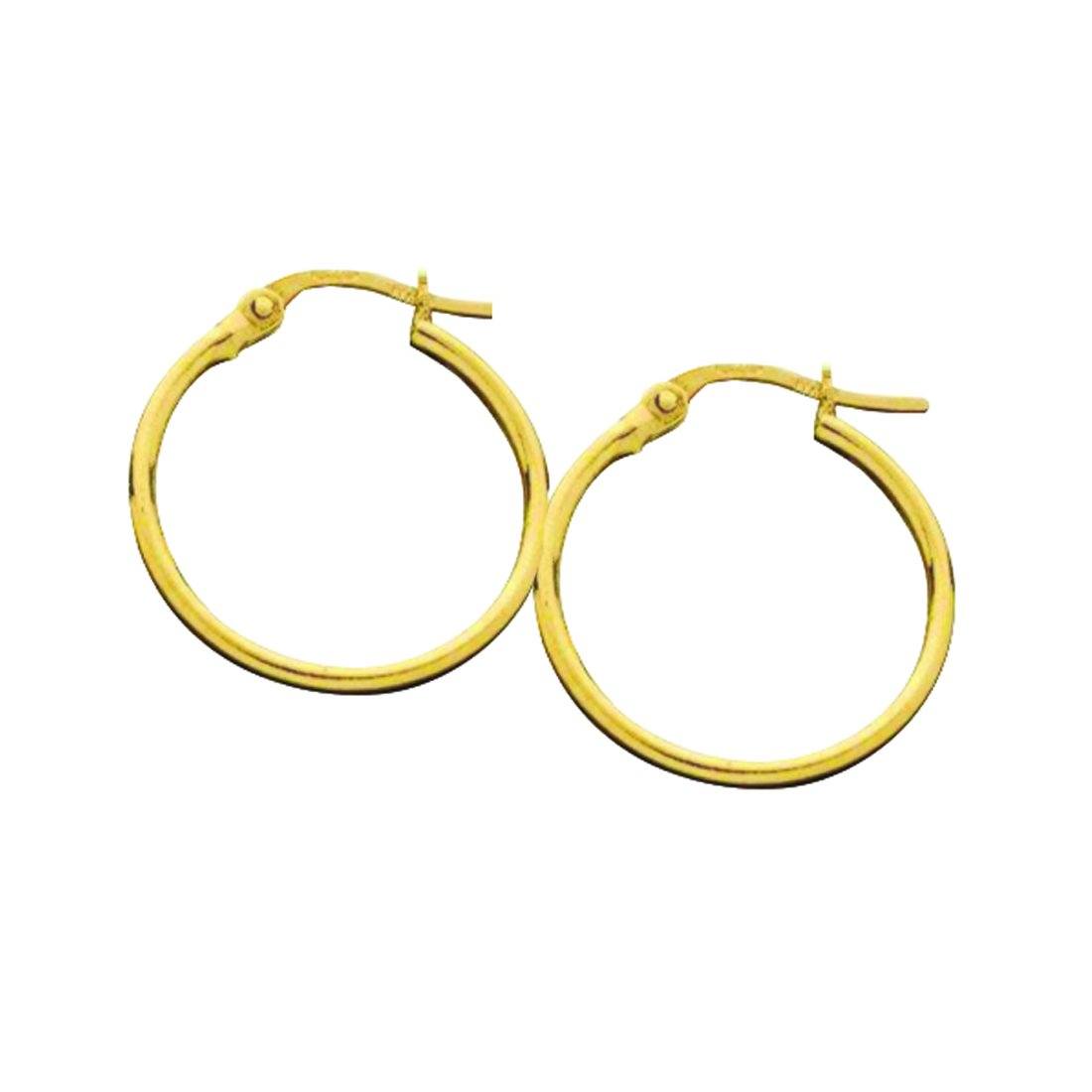 9ct Yellow Gold 15mm Hoop Earrings Earrings Bevilles 