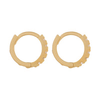 9ct Yellow Gold Hoop Earrings with Cubic Zirconia Earrings Bevilles 