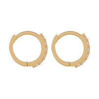 9ct Yellow Gold Hoop Earrings with Cubic Zirconia Earrings Bevilles 