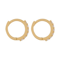 9ct Yellow Gold Hoop Earrings with Cubic Zirconia Earrings Bevilles 