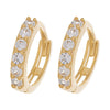 9ct Yellow Gold Hoop Earrings with Cubic Zirconia Earrings Bevilles 