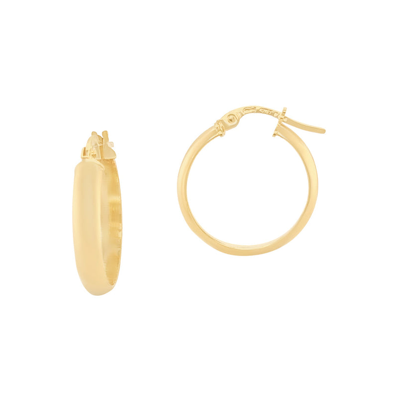 9ct Yellow Gold Half Round Hoop Earrings Earrings Bevilles 
