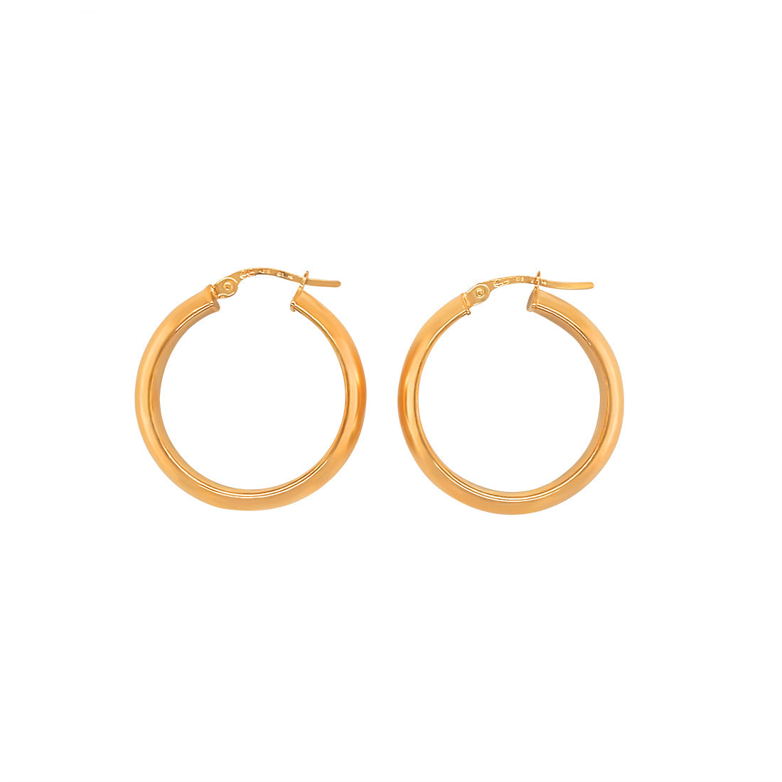 9ct Yellow Gold Thick Hoop Earrings Earrings Bevilles 