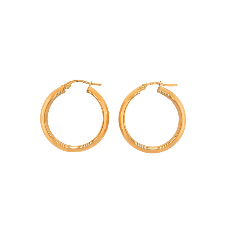 9ct Yellow Gold Thick Hoop Earrings Earrings Bevilles 