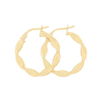 9ct Yellow Gold Twist Hoop Earrings Earrings Bevilles 