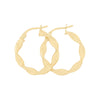 9ct Yellow Gold Twist Hoop Earrings 10MM Earrings Bevilles 