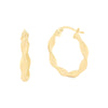 9ct Yellow Gold Twist Hoop Earrings 10MM Earrings Bevilles 