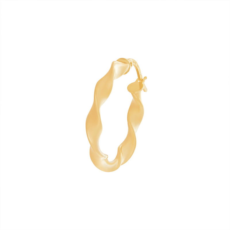 9ct Yellow Gold Round Twist Hoop Earrings Earrings Bevilles 