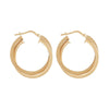 9ct Yellow Gold Double Hoop Earrings 15mm Earrings Bevilles 