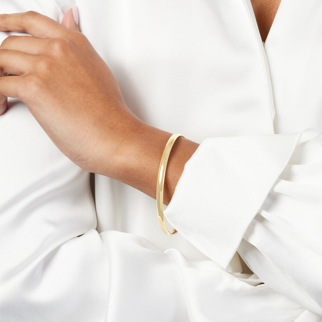 9ct Yellow Gold 1/2 Round Bangle 5mm x 68mm Bangles Bevilles 