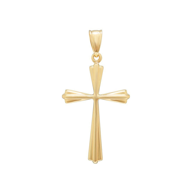 9ct Yellow Gold Fancy Cross Pendant Necklaces Bevilles 