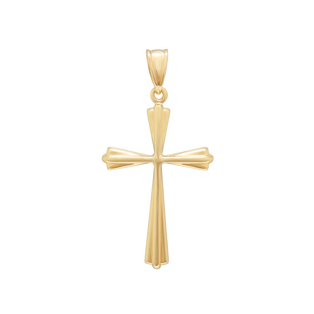 9ct Yellow Gold Fancy Cross Pendant Necklaces Bevilles 