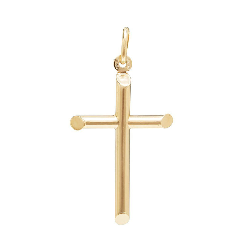 9ct Yellow Gold Plain Cross Pendant Necklaces Bevilles 