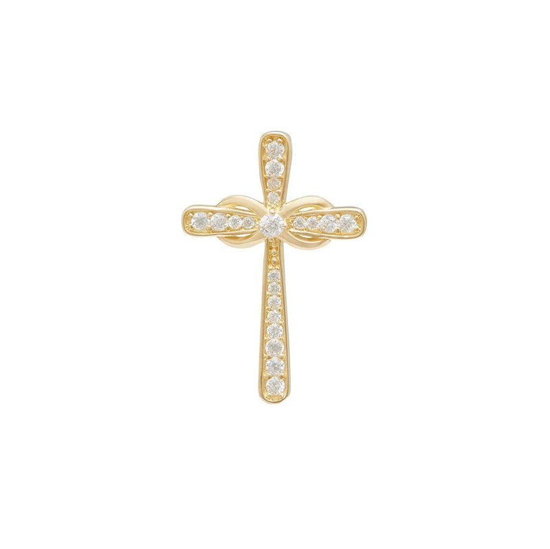 Cross Pendant with Cubic Zirconia in 9ct Yellow Gold Necklaces Bevilles 