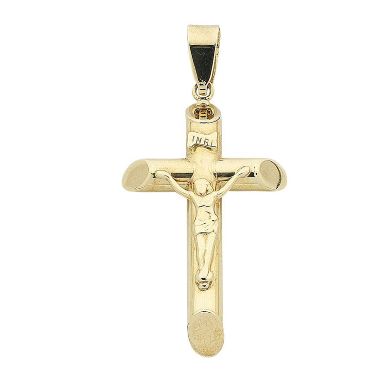 9ct Yellow Gold Crucifix Pendant Necklaces Bevilles 