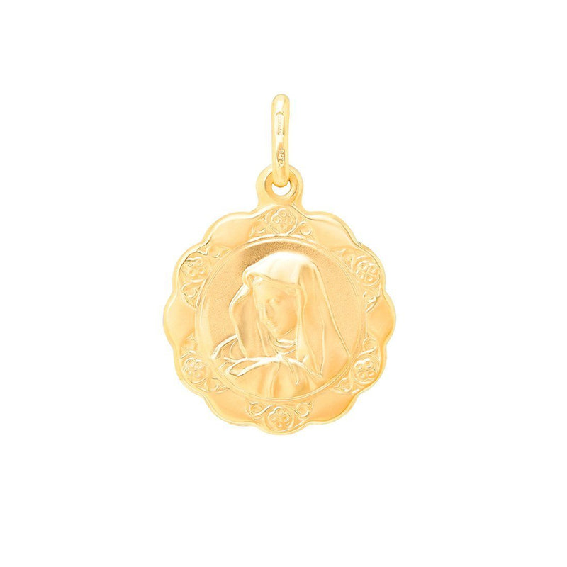 Medium Madonna Virgin Mary Pendant in 9ct Yellow Gold Necklaces Bevilles 