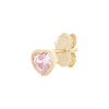 Pink Cubic Zirconia Heart Stud Earrings in 9ct Yellow Gold Earrings Bevilles 