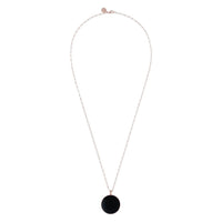 Bronzallure Black Onyx Big Disc Necklace Necklaces Bronzallure 