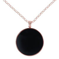 Bronzallure Black Onyx Big Disc Necklace Necklaces Bronzallure 