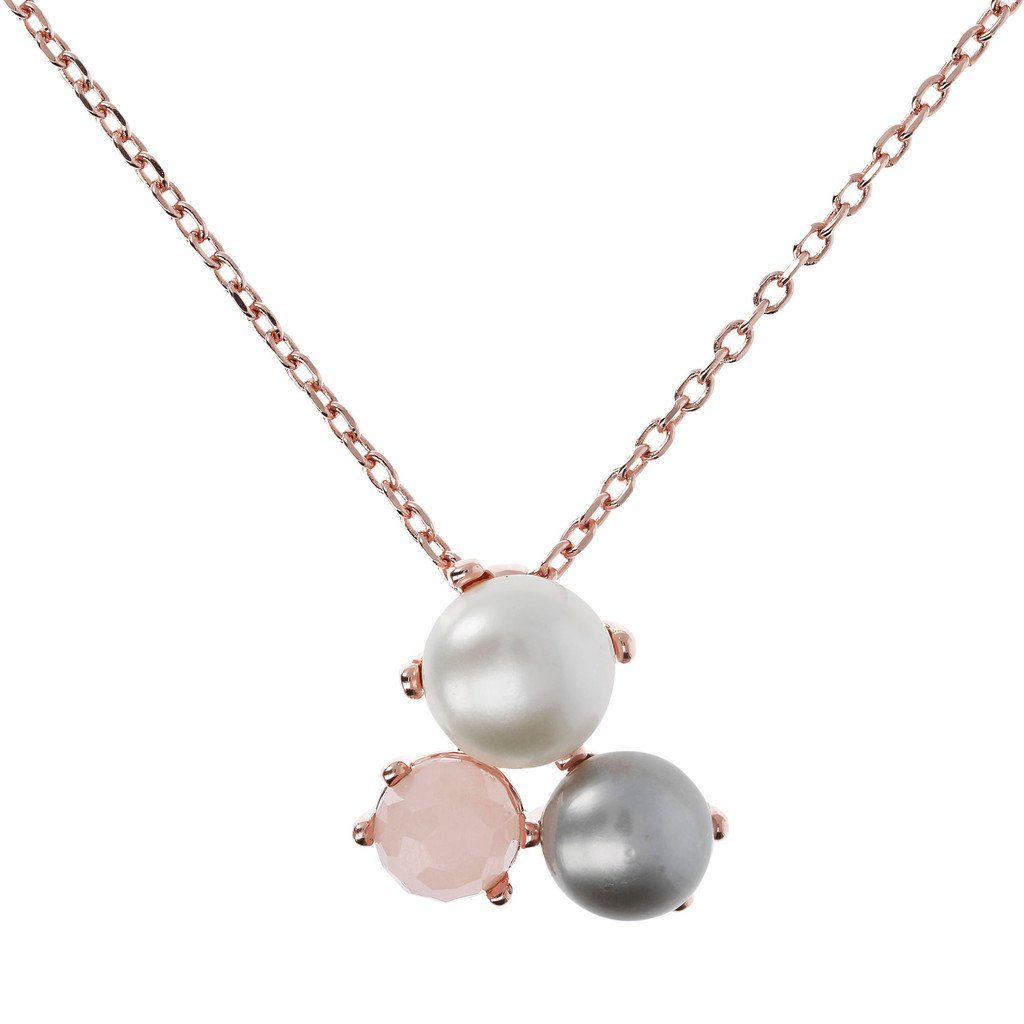 Bronzallure Pearl Small Cluster Necklace Necklaces Bronzallure 
