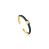 Ania Haie Navy Blue Enamel Gold Adjustable Ring Ring Ania Haie 