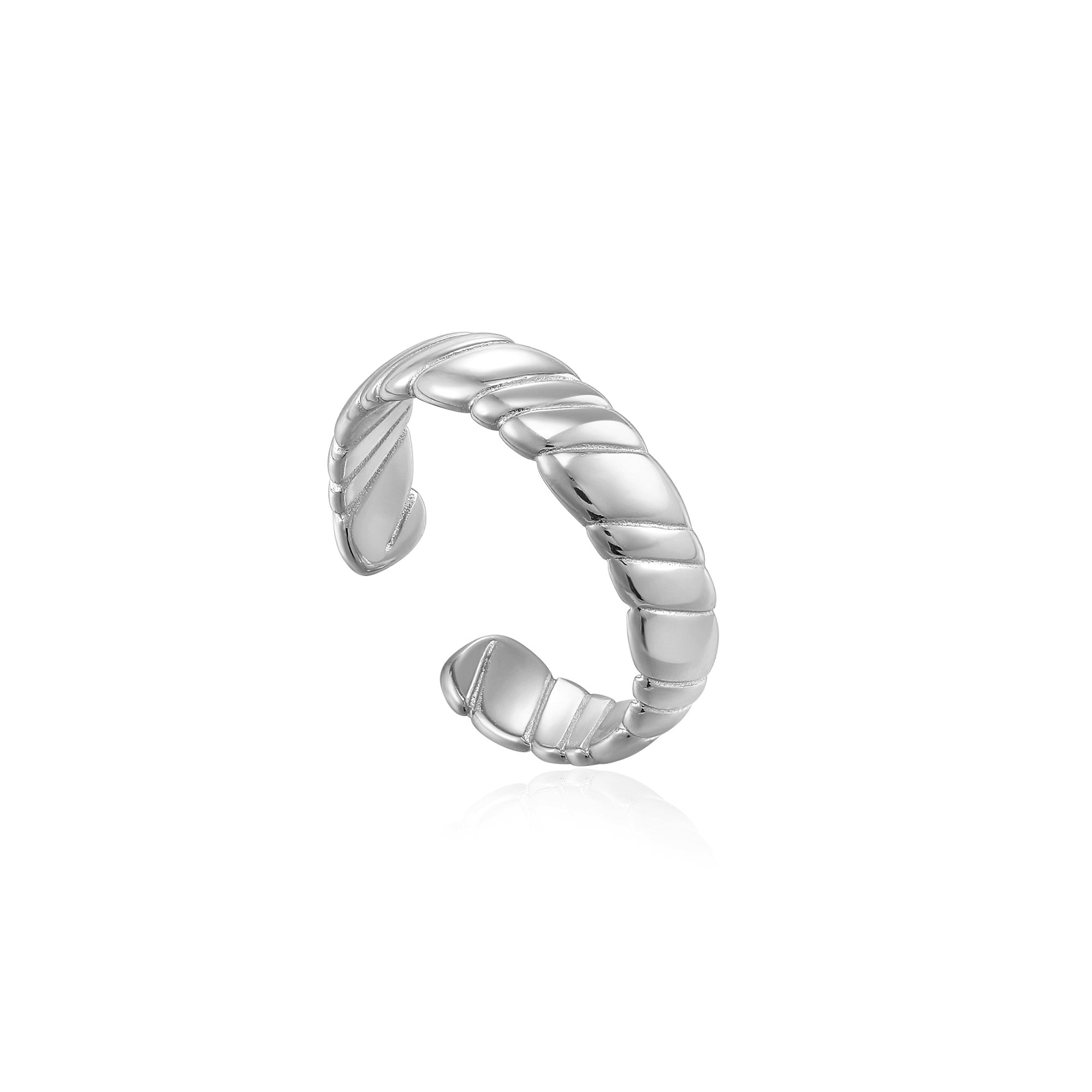 Ania Haie Silver Smooth Twist Wide Band Ring Rings Ania Haie 