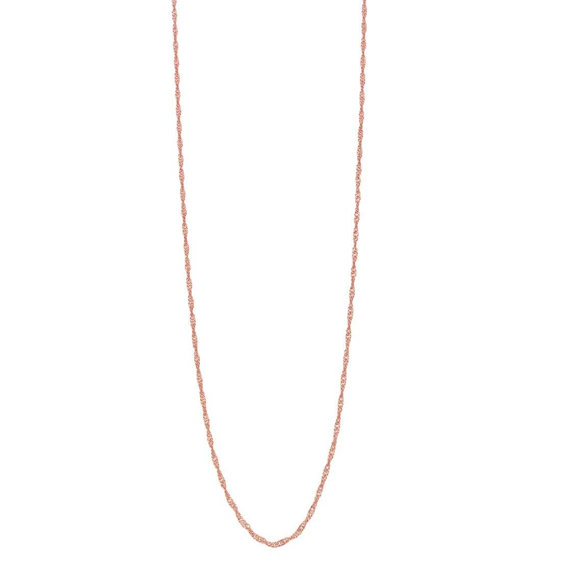 9ct Rose Gold Singapore Chain Necklace 55cm Necklaces Bevilles 