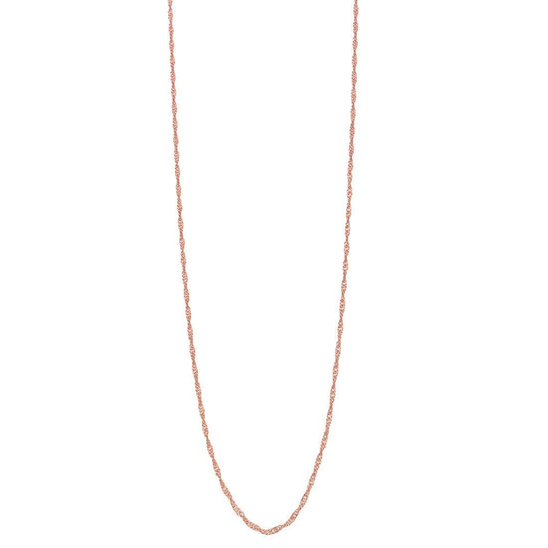 9ct Rose Gold Singapore Chain Necklace 55cm Necklaces Bevilles 