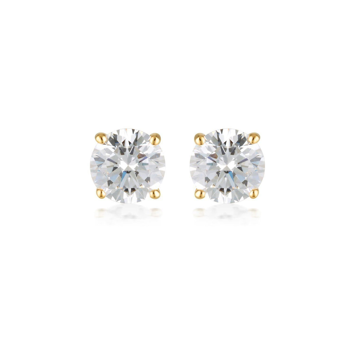 Georgini Round Stud in Gold Plated Sterling Silver Earrings Bevilles 